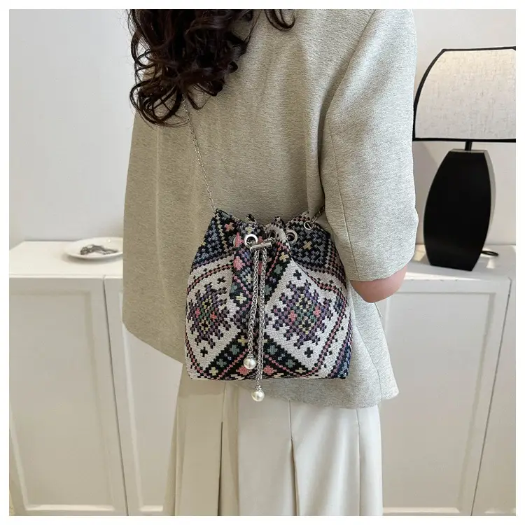 Ethnic Patterned Bucket Bag for Women — feature 21