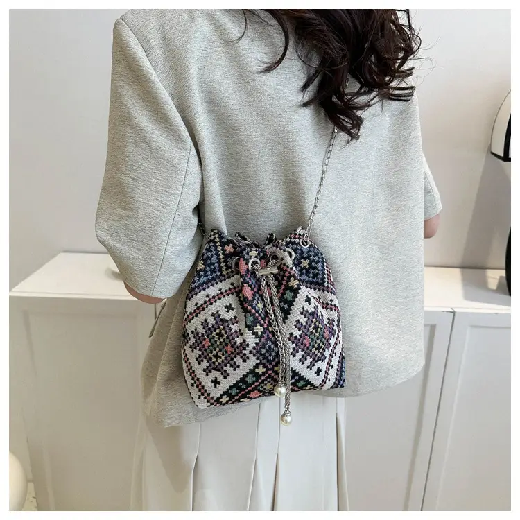 Ethnic Patterned Bucket Bag for Women — feature 22