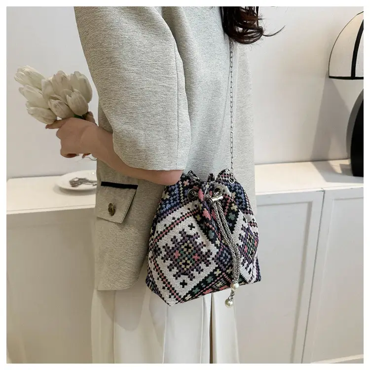 Ethnic Patterned Bucket Bag for Women — feature 23