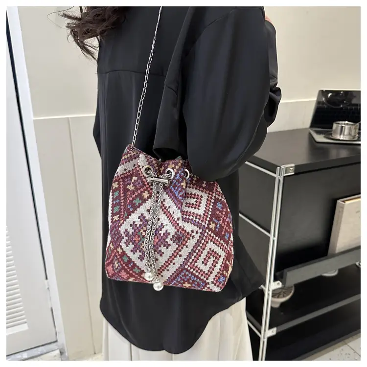 Ethnic Patterned Bucket Bag for Women — feature 25