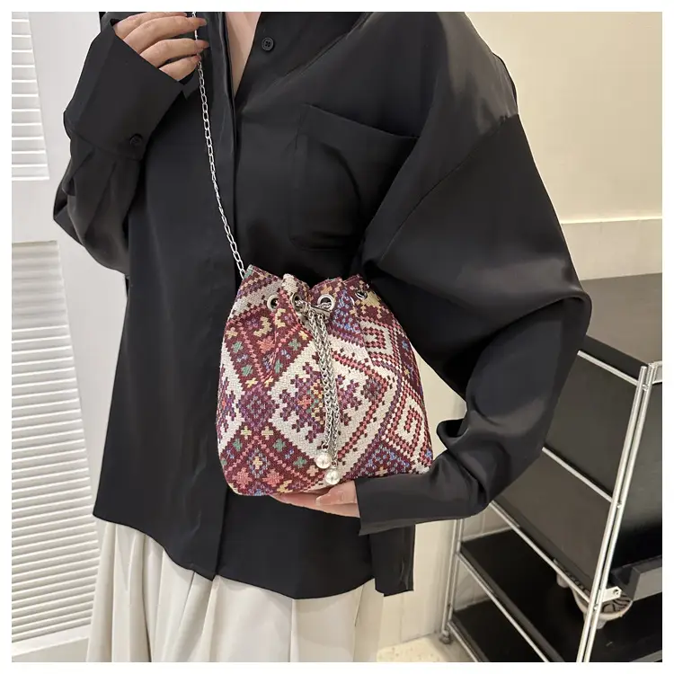 Ethnic Patterned Bucket Bag for Women — feature 26