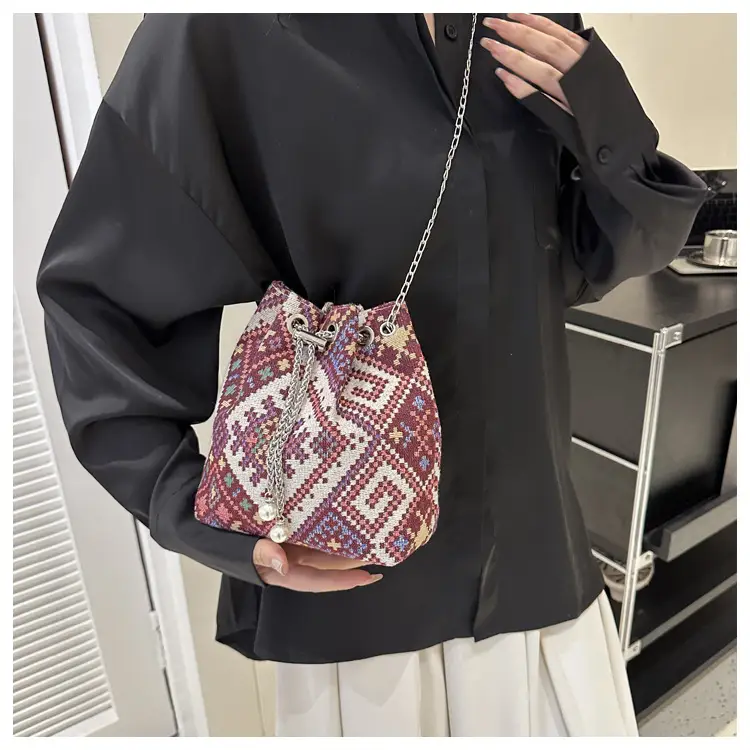 Ethnic Patterned Bucket Bag for Women — feature 27