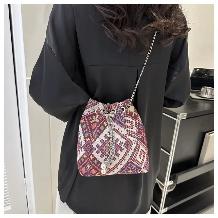 Ethnic Patterned Bucket Bag for Women — feature 28