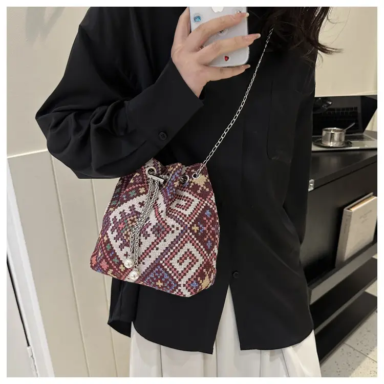 Ethnic Patterned Bucket Bag for Women — feature 29