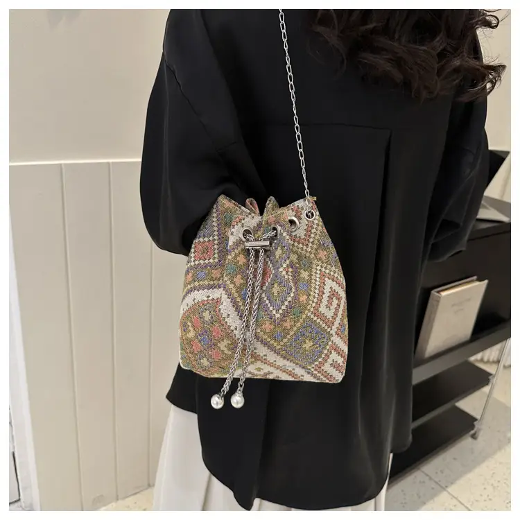 Ethnic Patterned Bucket Bag for Women — feature 32