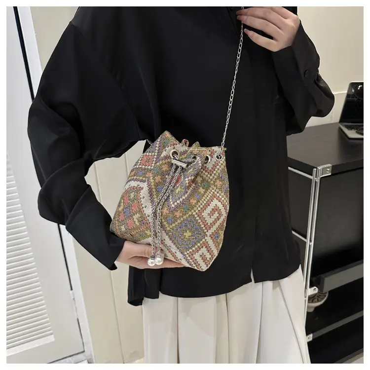 Ethnic Patterned Bucket Bag for Women — feature 34