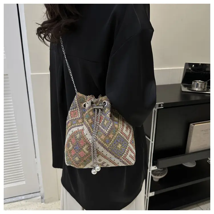 Ethnic Patterned Bucket Bag for Women — feature 35