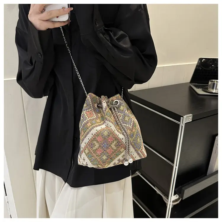 Ethnic Patterned Bucket Bag for Women — feature 37