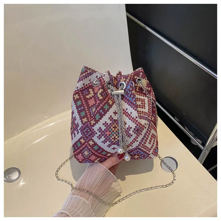 Ethnic Patterned Bucket Bag for Women — feature 38
