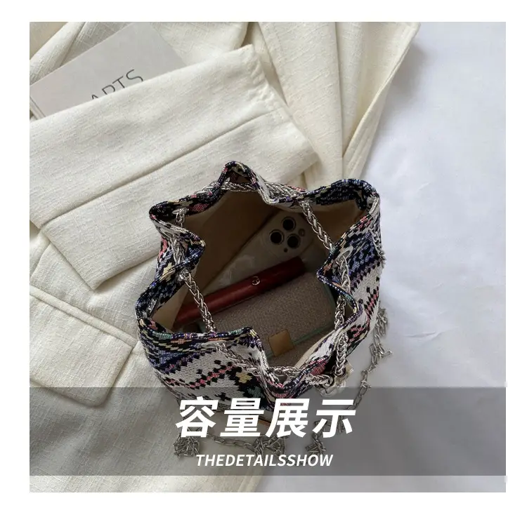 Ethnic Patterned Bucket Bag for Women — feature 5