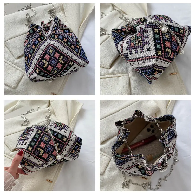 Ethnic Patterned Bucket Bag for Women — feature 6