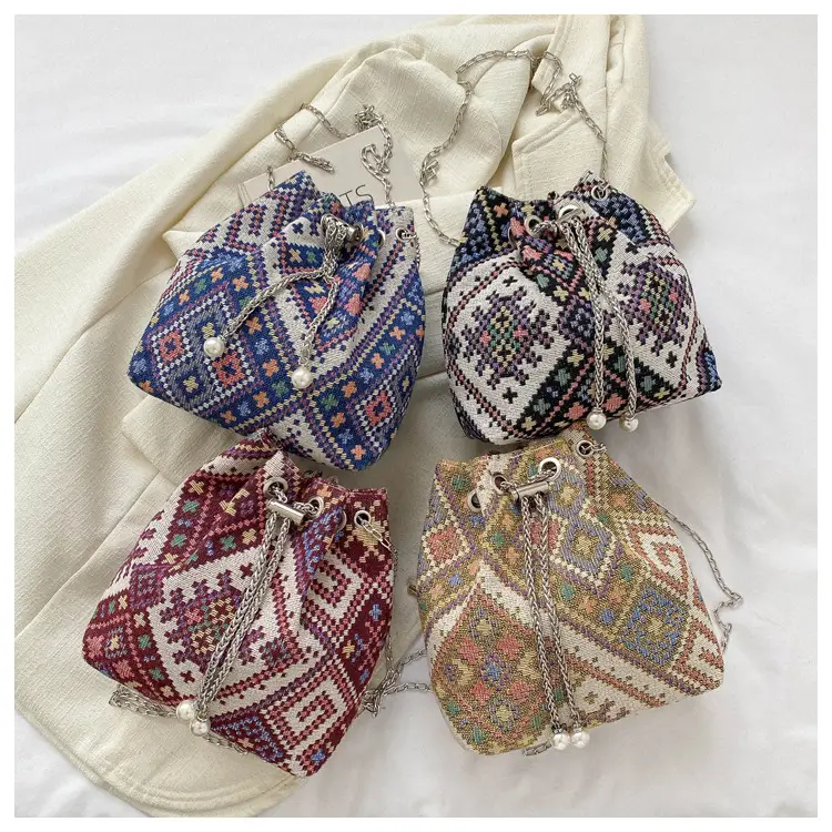 Ethnic Patterned Bucket Bag for Women — feature 7
