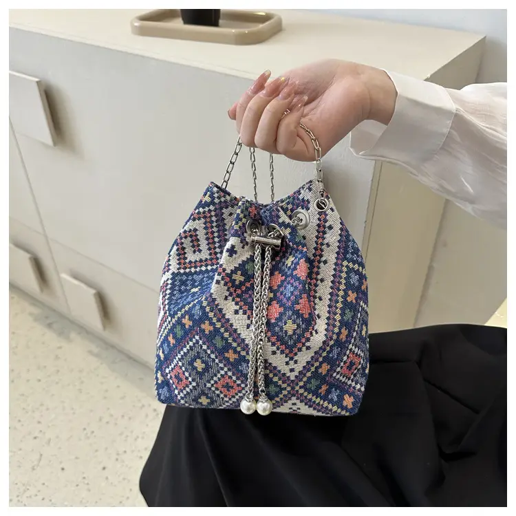 Ethnic Patterned Bucket Bag for Women — feature 8