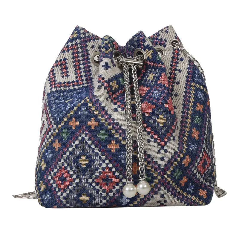 Ethnic Patterned Bucket Bag for Women - Image 4