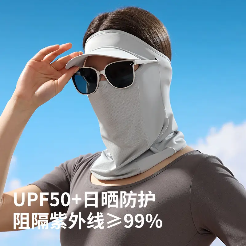 Women Full Face Sunscreen Hat White - Image 16