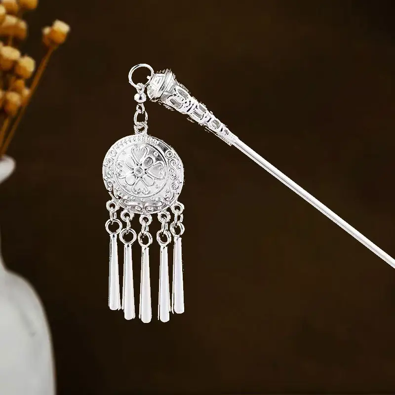Turquoise Hollow Flower Tassel Hairpin for Women - Image 19