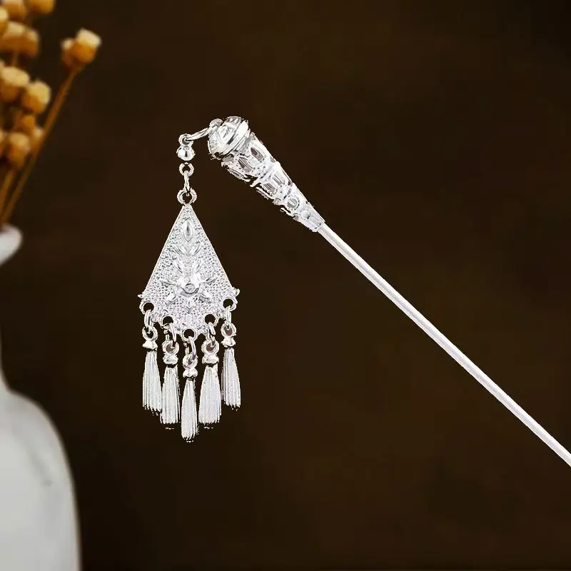 Turquoise Hollow Flower Tassel Hairpin for Women - Image 20