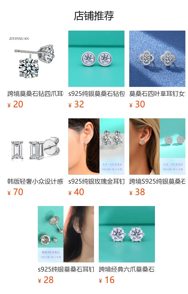Sterein Silver Moissanite Earrings Round Diamond All Match — feature 1