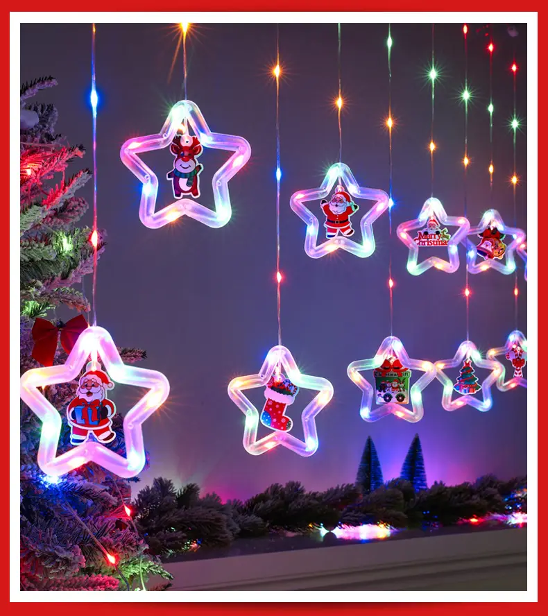 Glowing Elk Pentagram Ice Bar Light Hanging Decoration Christmas Atmosphere Indoor Curtain Decoration Arrangement Cross-Border — feature 15