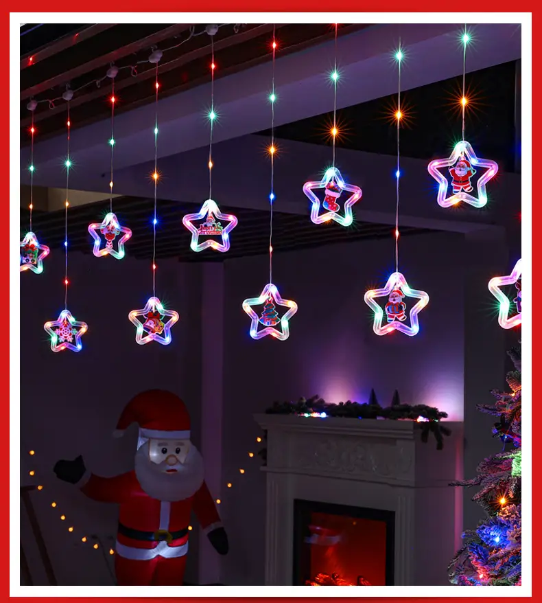 Glowing Elk Pentagram Ice Bar Light Hanging Decoration Christmas Atmosphere Indoor Curtain Decoration Arrangement Cross-Border — feature 16