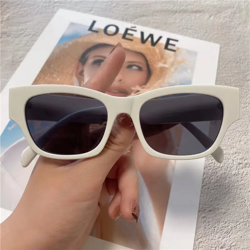 Loewe White Square Sunglasses with UV Protection - Image 6