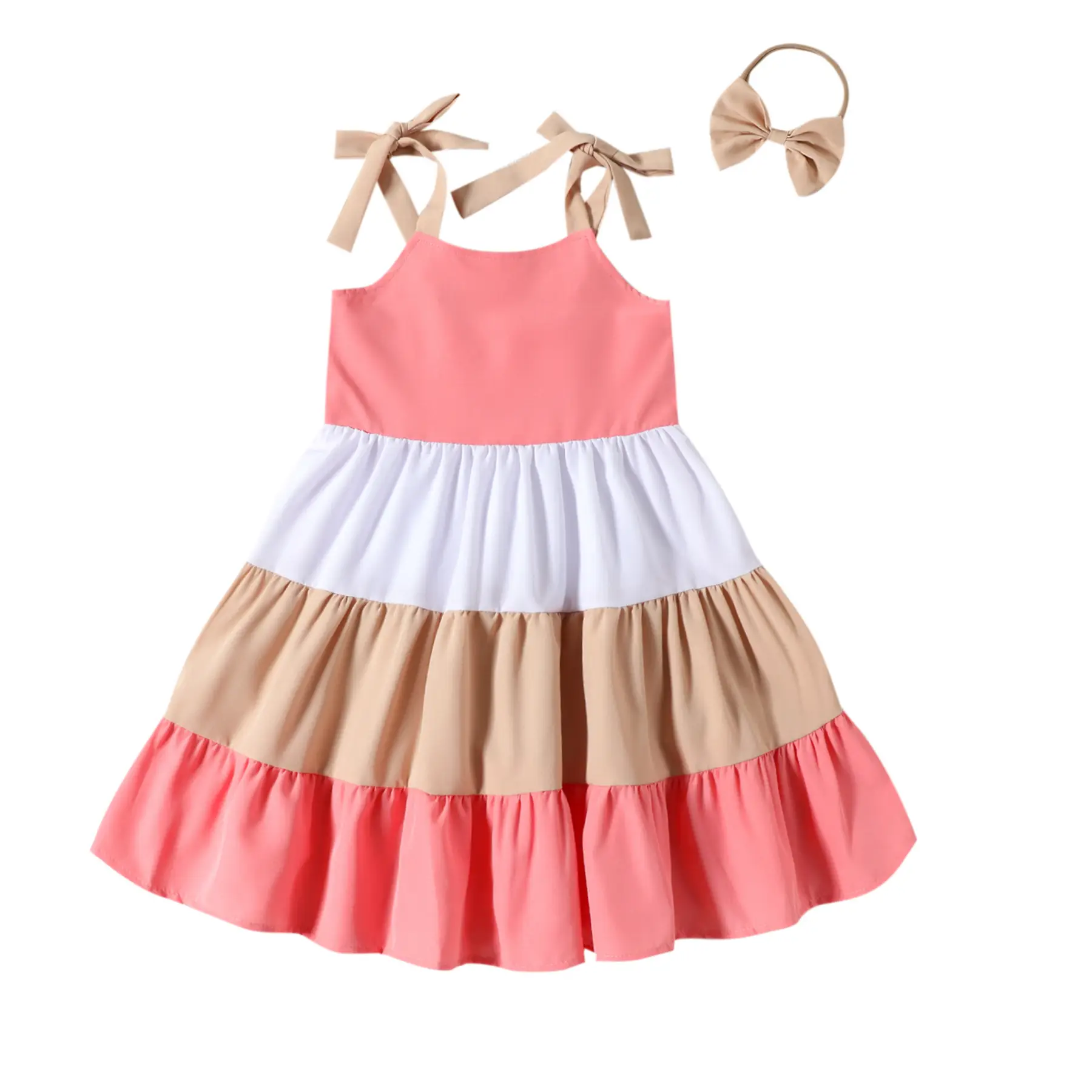2 Piece Red Blue Skirt & Hairband Set for Girls