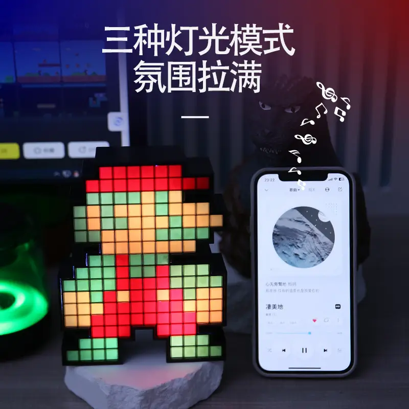 LED Night Light Square Tile with Sound & USB Charging - Image 11