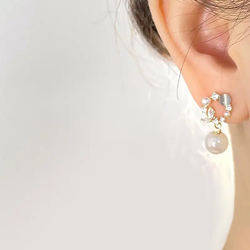 Pearl Pearl Drop Earrings for Women Spring Summer 2023 - Image 4