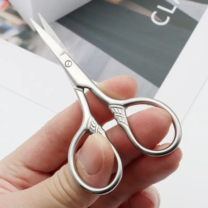 Stainless Steel Eyebrow Scissors Retro Embossed Mini Portable - Image 11