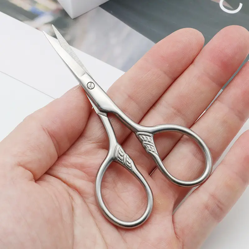 Stainless Steel Eyebrow Scissors Retro Embossed Mini Portable - Image 12