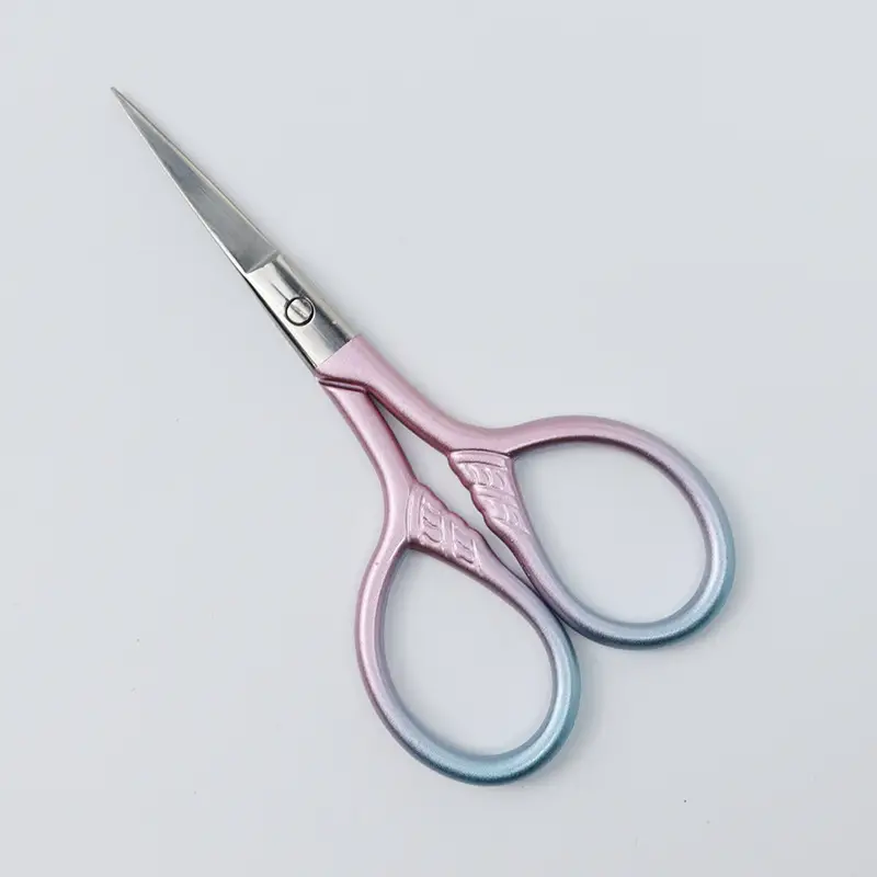 Stainless Steel Eyebrow Scissors Retro Embossed Mini Portable - Image 2