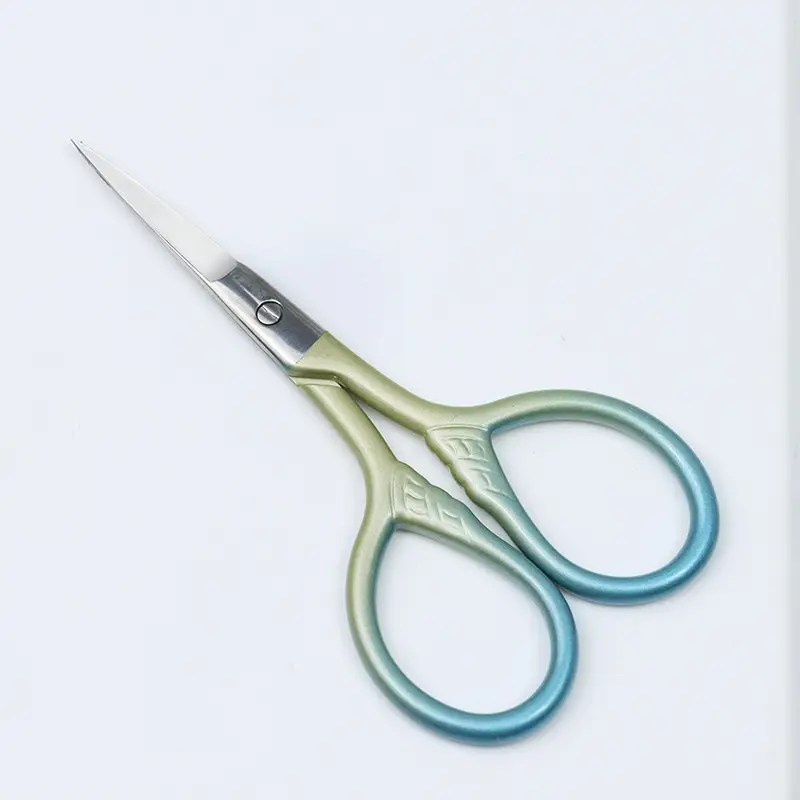 Stainless Steel Eyebrow Scissors Retro Embossed Mini Portable - Image 4