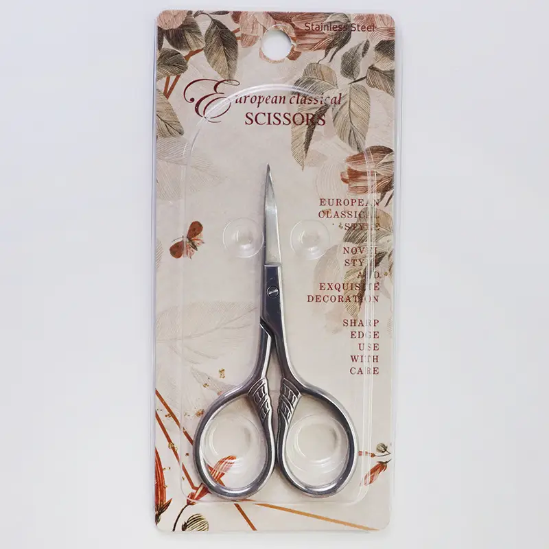 Stainless Steel Eyebrow Scissors Retro Embossed Mini Portable - Image 5