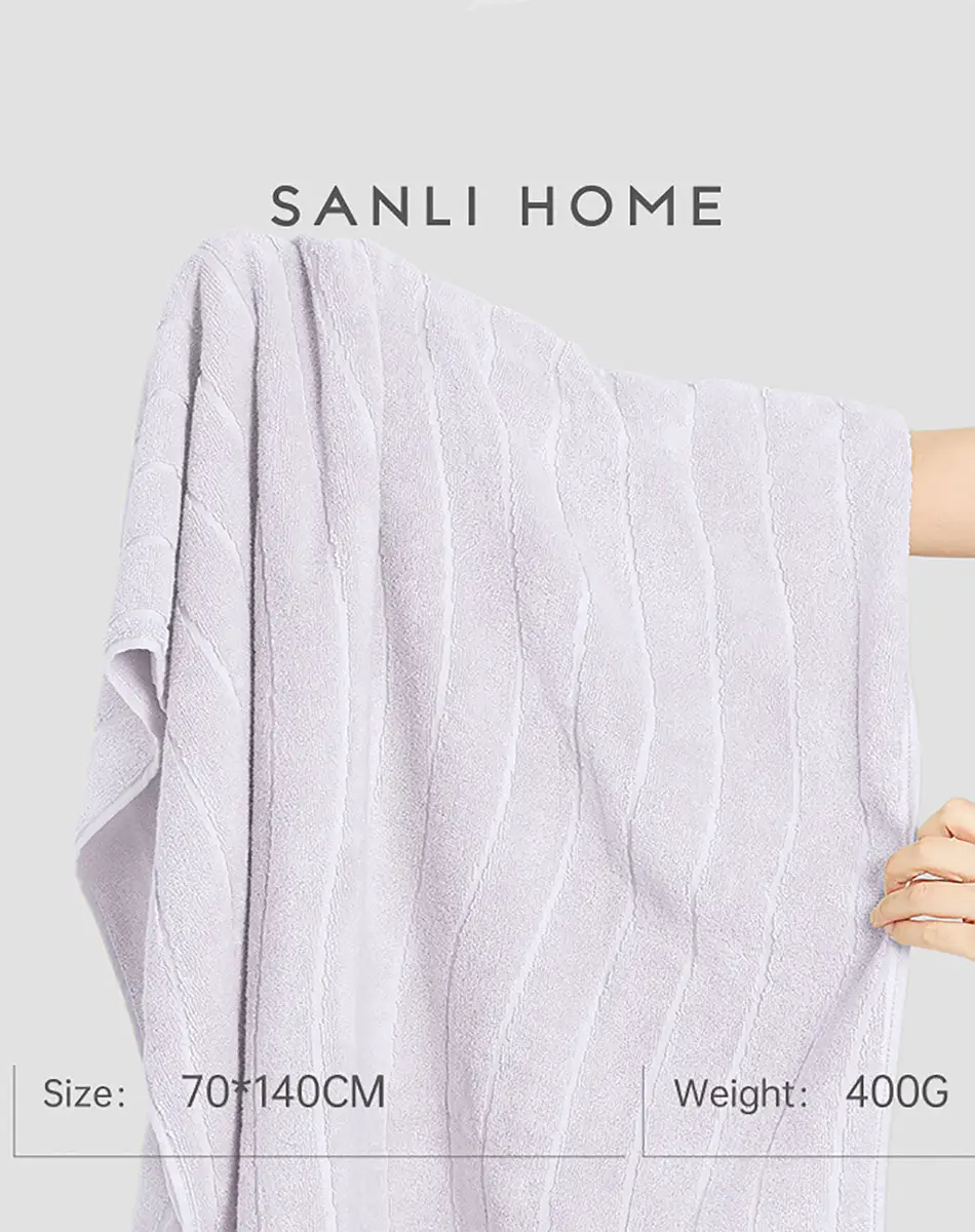 Sanli Home Water Corrugated Bath Towel Extra Large 400G - Image 3