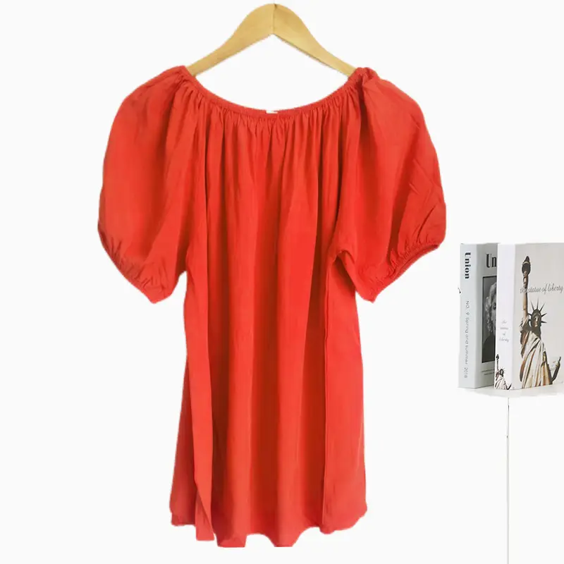 Women's Polka Dot Cotton Silk One-Line T-Shirt - Image 14
