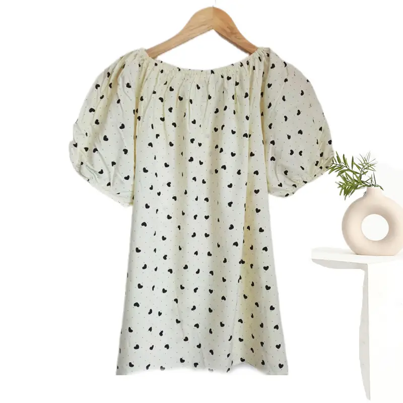 Women's Polka Dot Cotton Silk One-Line T-Shirt - Image 19