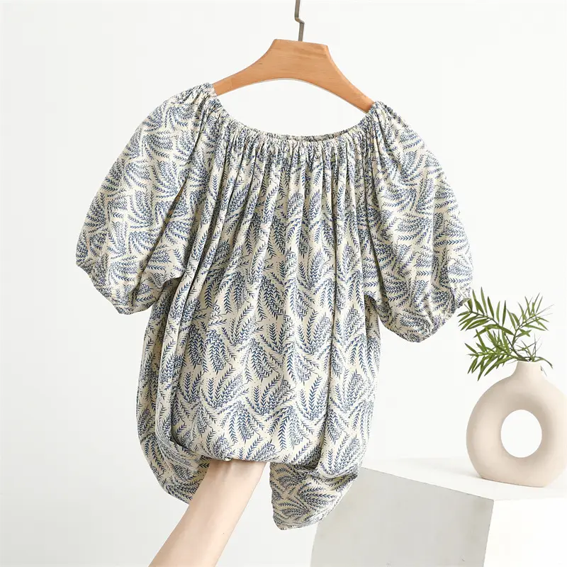 Women's Polka Dot Cotton Silk One-Line T-Shirt - Image 20
