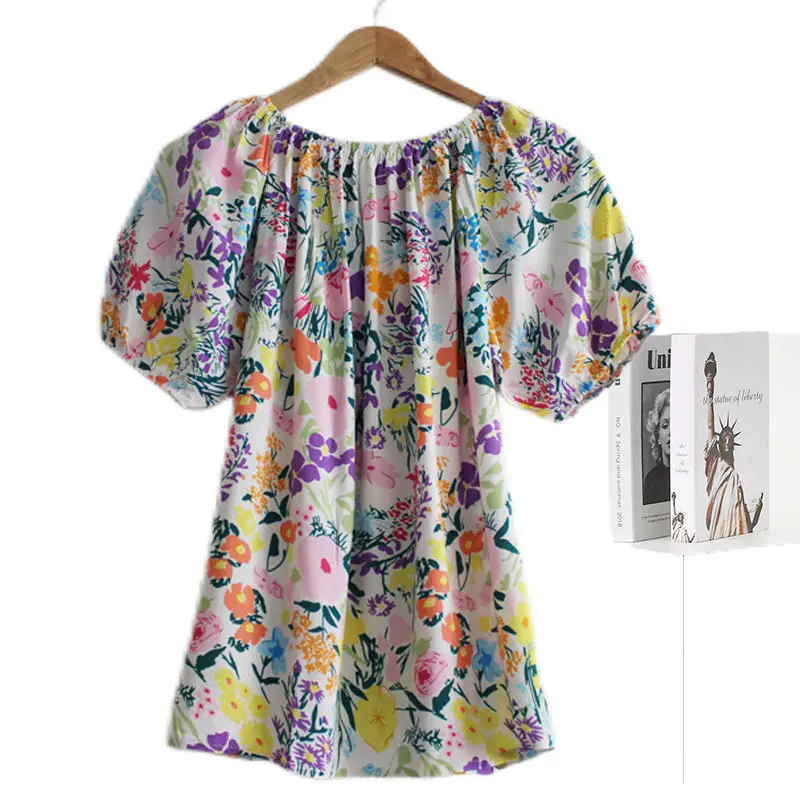 Women's Polka Dot Cotton Silk One-Line T-Shirt - Image 22