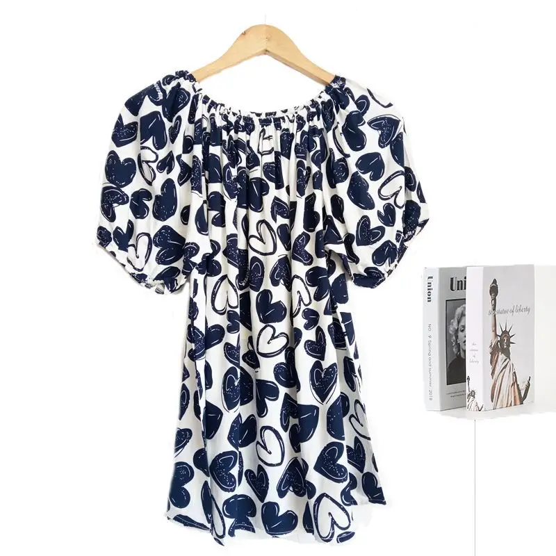 Women's Polka Dot Cotton Silk One-Line T-Shirt - Image 23