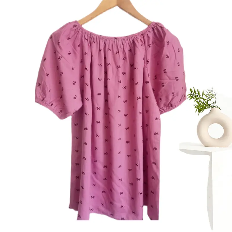 Women's Polka Dot Cotton Silk One-Line T-Shirt - Image 32