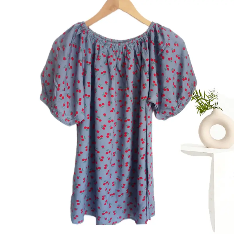 Women's Polka Dot Cotton Silk One-Line T-Shirt - Image 35