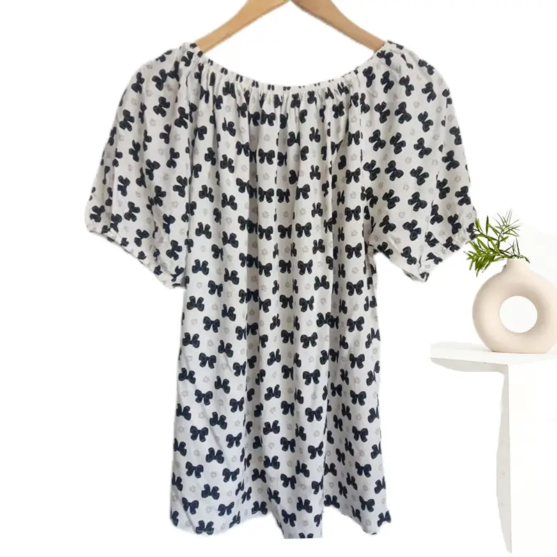 Women's Polka Dot Cotton Silk One-Line T-Shirt - Image 36