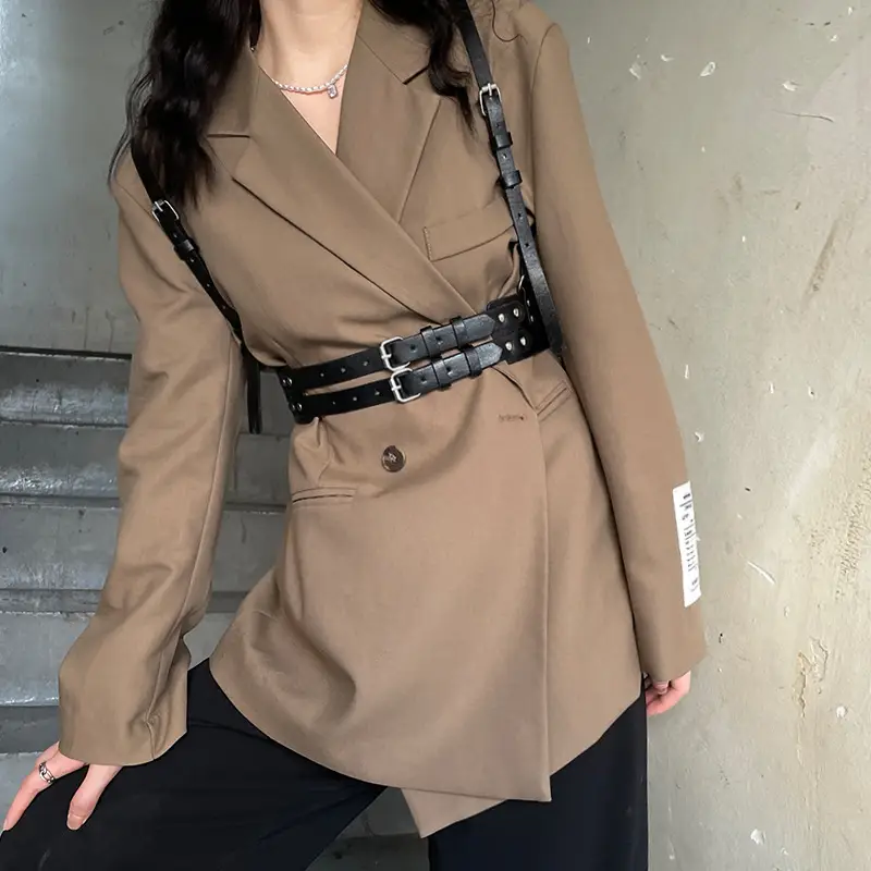 Women's Punk Leather Vest Vest Waist Seal Outer Wear Strap β feature 5