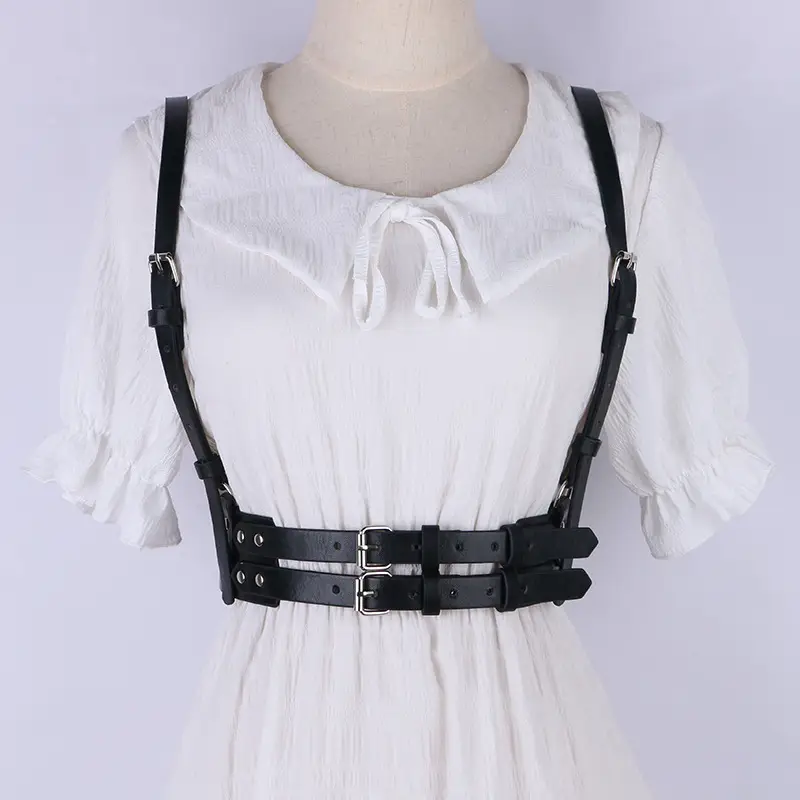 Women's Punk Leather Vest Vest Waist Seal Outer Wear Strap β feature 7