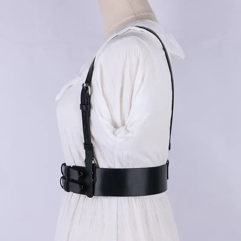 Women's Punk Leather Vest Vest Waist Seal Outer Wear Strap β feature 8