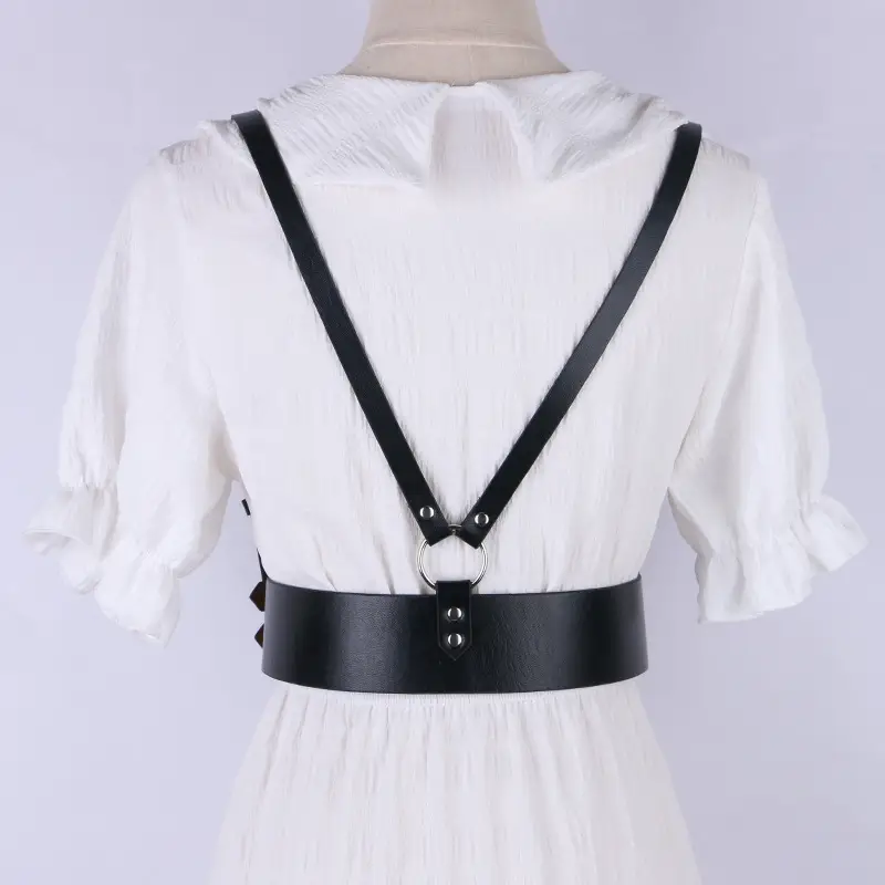 Women's Punk Leather Vest Vest Waist Seal Outer Wear Strap β feature 9