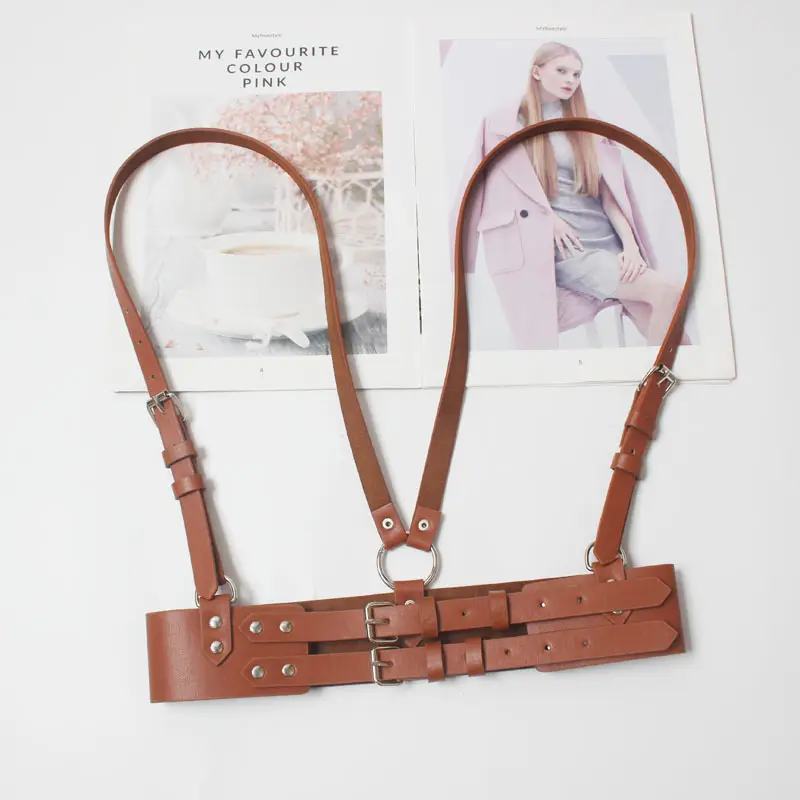 Women's Punk Leather Vest Vest Waist Seal Outer Wear Strap - Image 2