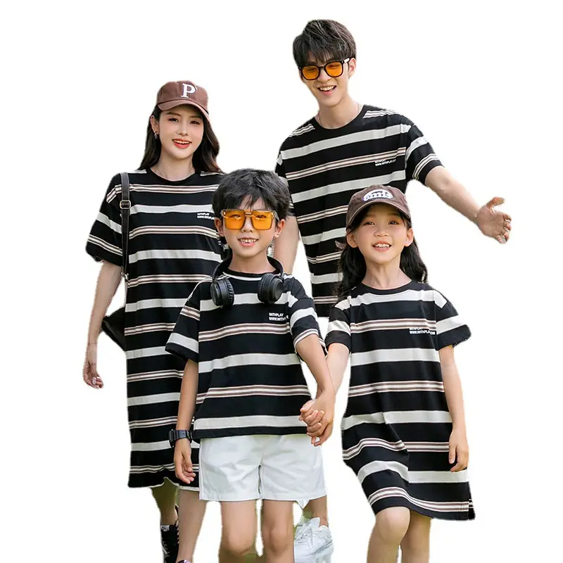 2023 Summer Striped T-Shirt Shorts Set for Boys & Girls - Image 7
