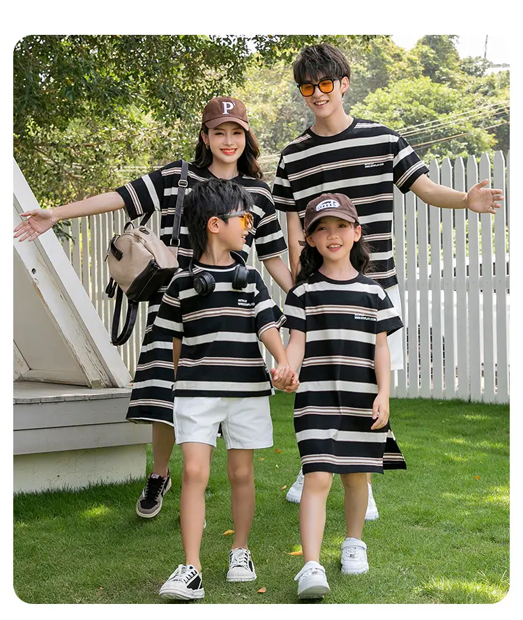 2023 Summer Striped T-Shirt Shorts Set for Boys & Girls — feature 1
