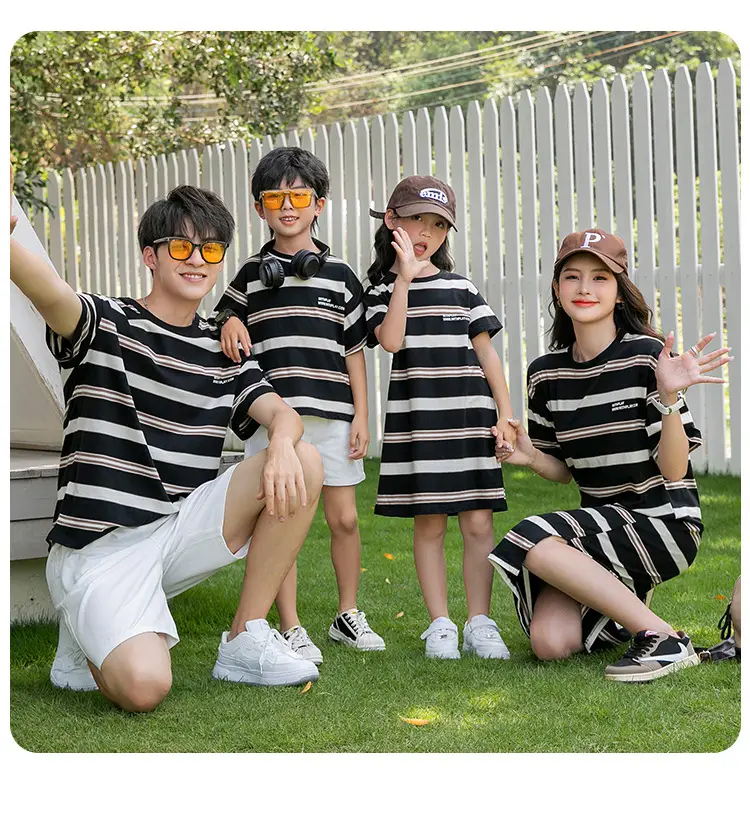 2023 Summer Striped T-Shirt Shorts Set for Boys & Girls — feature 6